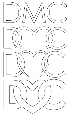 Dan Meyer Choir logo at different stages of design creation