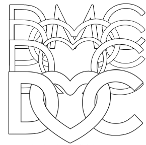 Dan Meyer Choir logo at different stages of design creation