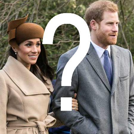 Cropped image of Prince Harry and Meghan Markle at a Christmas Day church service, 2017